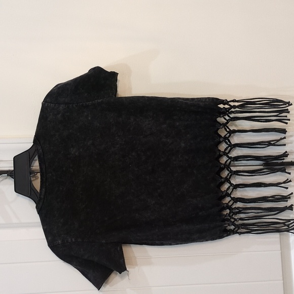 Affliction NWT Black Rock & Rodeo Fringe Top - Picture 6 of 6